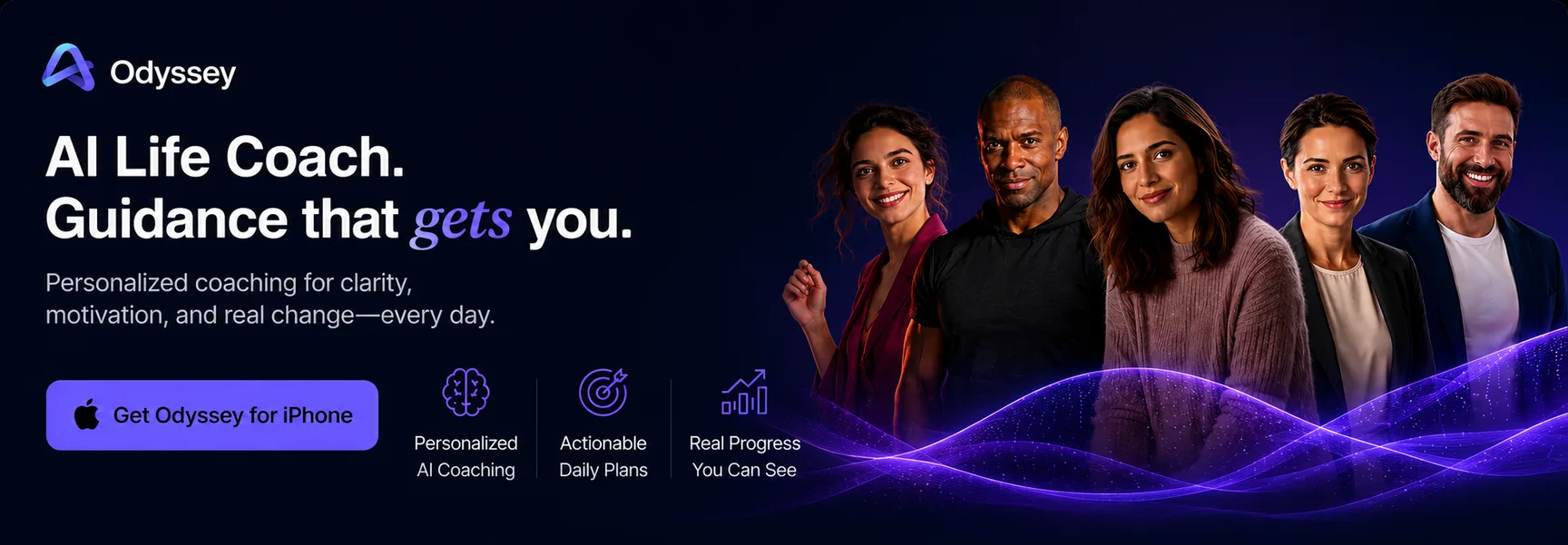 Odyssey — AI Life Coach. Personalized coaching for clarity, motivation, and real change. Get Odyssey for iPhone.