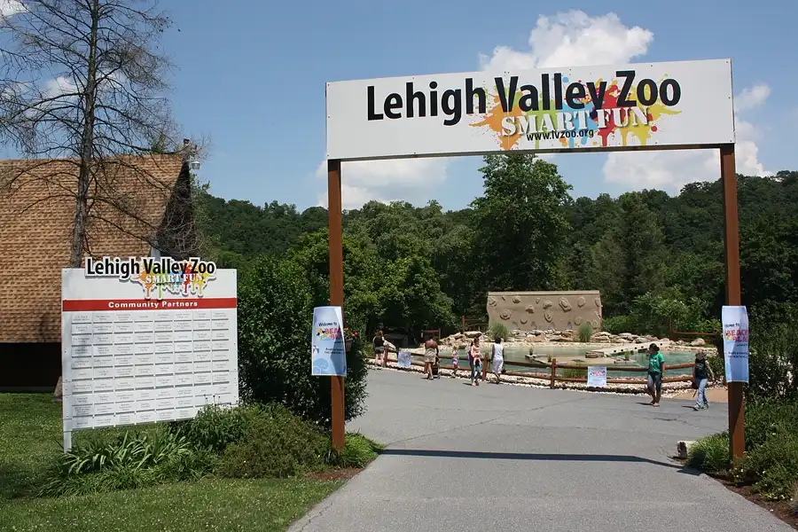 Entrance gate at Lehigh Valley Zoo in Schnecksville, Pennsylvania